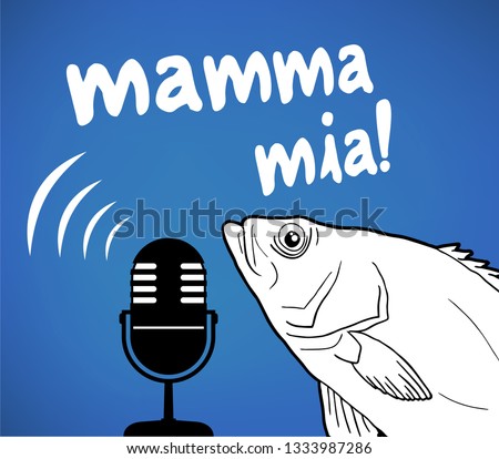 funny fish and mamma mia message