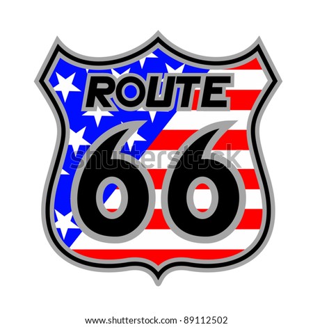 American Emblem Of Route 66 Stock Vector Illustration 89112502 ...