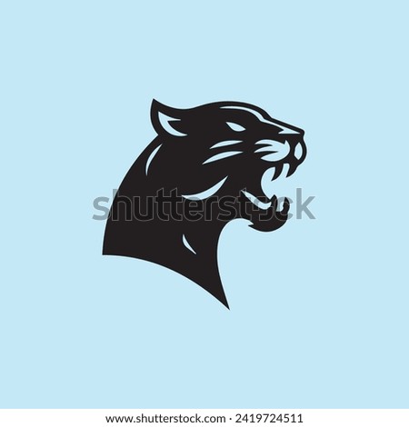 simple modern panther mascot logo icon