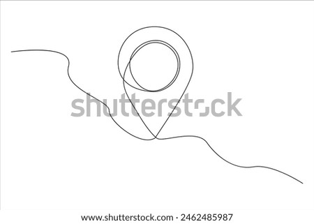 continuous one line google map point route directions and location outline vector art illustration
