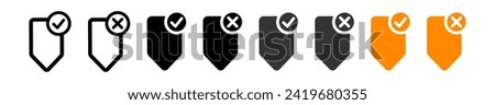 Bookmark line icon. Reading mark symbol. Isolated sign book mark in vector design flat style. Simple label X, Yes, checkmark
