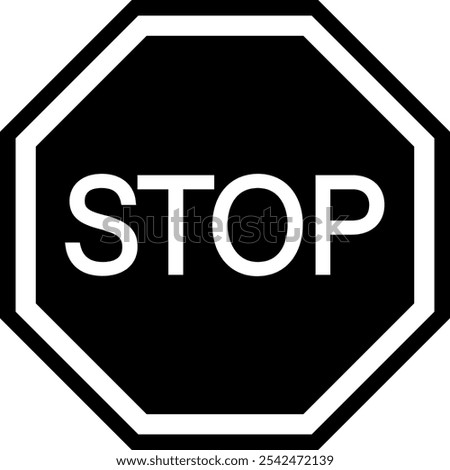 Stop with glyph icon illustration