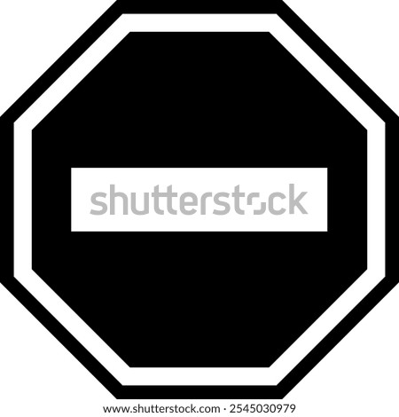 Stop with glyph icon illustration