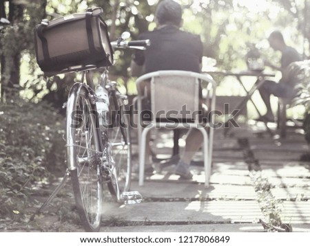 Similar – Image, Stock Photo He sat outside the door, looked at his hands and wondered if he had washed them thoroughly.