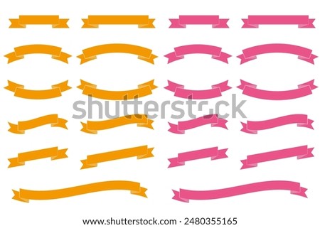 Clip art set of orange and pink ribbon
