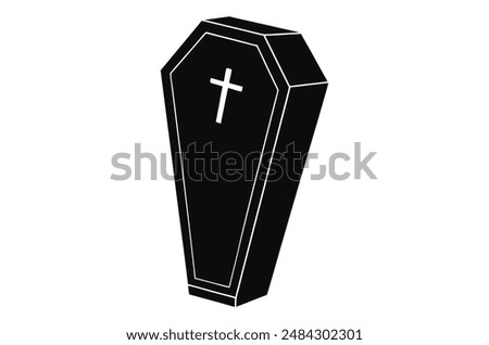 3d render of a symbol, coffin vector,   icon vector illustration,  coffin silhouette of a coffin isolated on a white background,  eps, png,   vector