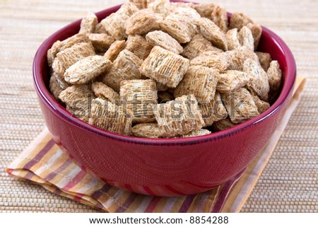 Breakfast Series - Close-up of a bowl of wheat squares