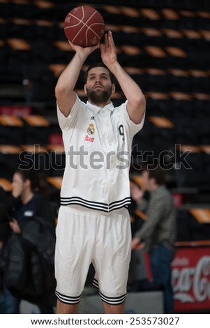 VALENCIA, SPAIN - FEBRUARY 15: Reyes during Spanish League match between Valencia Basket Club and Real Madrid at Fonteta Stadium on February 15, 2015 in Valencia, Spain