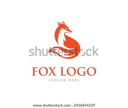 Creative fox logo design concept vector template.