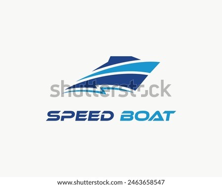 Abstract speed boat logo vector logo icon design concept template.