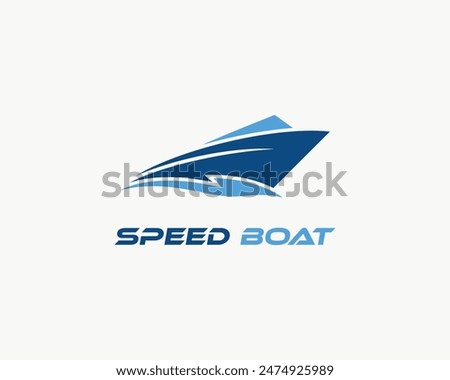 Creative yacht ship icon logo design vector template.