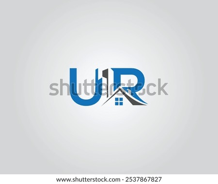 Letter UR real estate property logo design concept vector template.