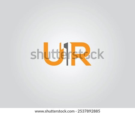 UR letter real estate logo with simple roof building design vector template.