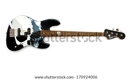 ZAGREB , CROATIA - MAY 27 ,2010 :fender squier jazz bass electric guitar on white background , product shot