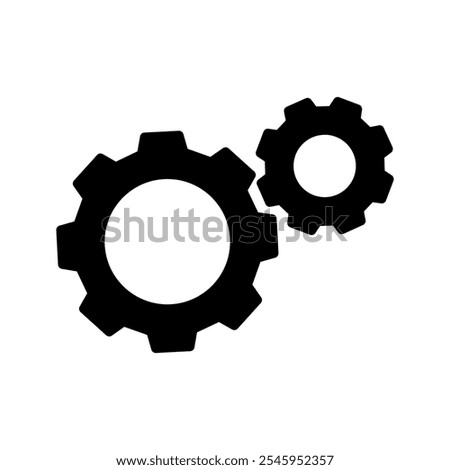 Vector icon of gear, settings, two gears simple icon