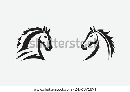 minimalist horse logo. vector illustration