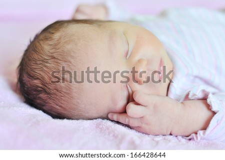 sweet dreams of newborn in soft focus