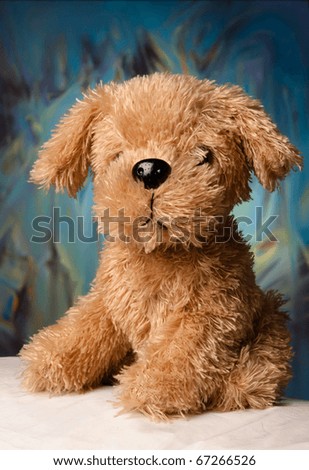 Cuddly toy-dog ready for be a present.