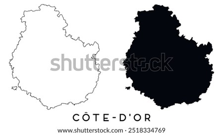 Cote dIvoire map outline and black silhouette vector