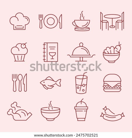 Restaurant - FOOD - Gourmet Icon set