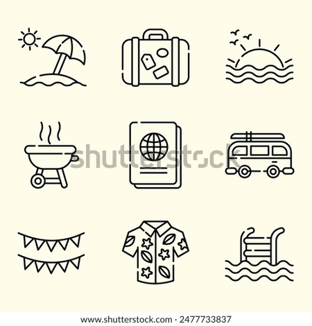 SUMMER HOLIDAY ICON SET LOGO