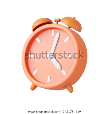 3d alarm clock. watch minimal design concept of time. 3d alarm for watch hour and minute. 3d rendering. Vector illustration