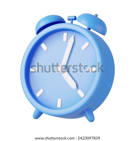 3d alarm clock. watch minimal design concept of time. 3d alarm for watch hour and minute. 3d rendering. Vector illustration