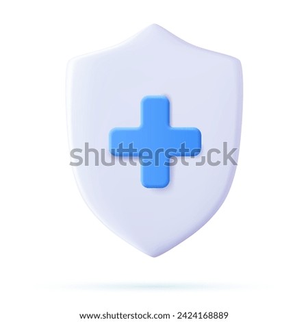 3d Shield icon. Health care concept. Health insurance concept. immune system shield concept on the white background. Icon of virus protection. Vector illustration