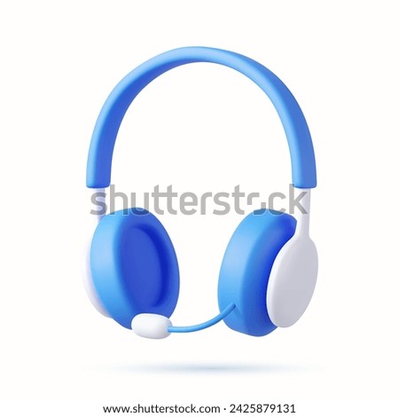 3d headphones with dynamics for loud music listening enjoying audio sound template icon isolated on white background. 3d rendering. Vector illustration