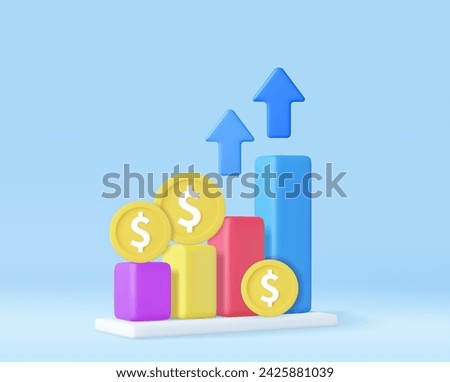 Similar – Image, Stock Photo Business chart 3d arrow on growth finance background with successful financial. Data money trading cocept.