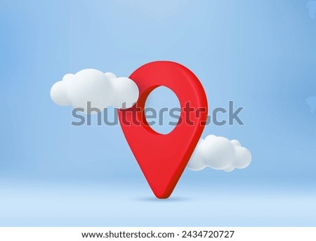 3D map location point marker of map or navigation pin icon sign. Geolocation and navigation. Icon for mobile and electronic devices, web design. 3d rendering. Vector illustration