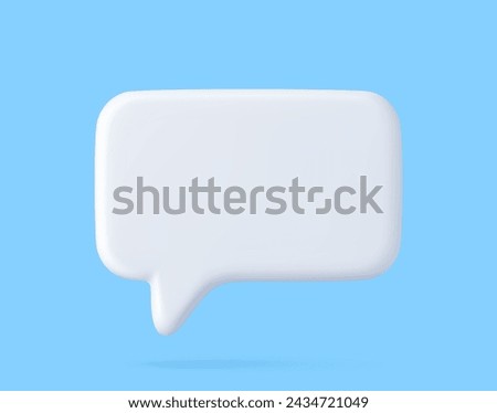 3D speech bubble icons, isolated on blue background. 3D Chat icon set. Chatting box, message box. 3d rendering. Vector illustration