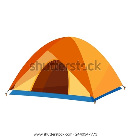 Tent camping in outdoor travel. tourist tent icon isolated on white background for nature tourism, journey, adventure. camping concept. Vector illustration in flat style