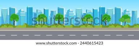 concept cityscape background city panorama. horizontal banner. Vector illustration in flat style