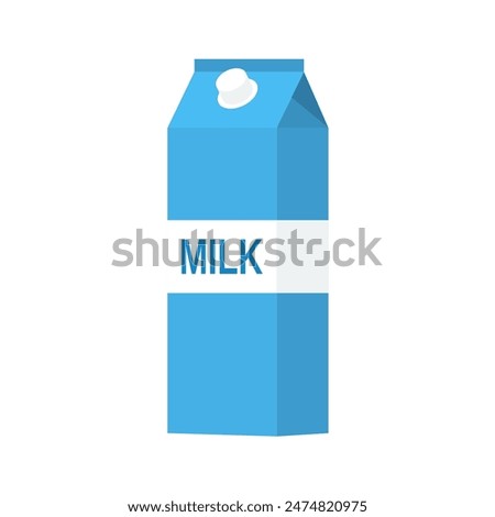 paper packet with milk isolated on white. vector illustration in flat style For web, info graphics.