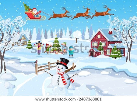 Similar – Image, Stock Photo Boy decorating Christmas tree in evening