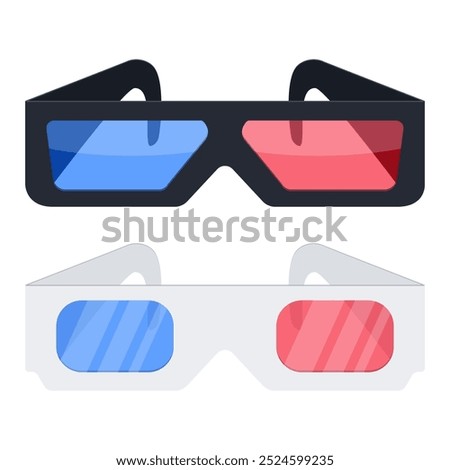 3d cinema glasses icon isolated on white background Design black and white 3D cinema glasses for movies.