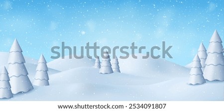 Similar – Image, Stock Photo winter forest in the snow / hunter tower near road in woods