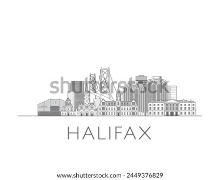 Halifax skyline cityscape line art style vector illustration