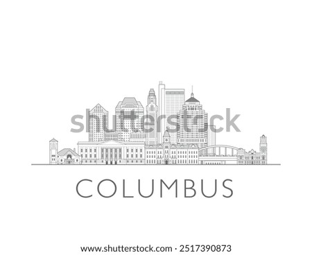 Columbus, Ohio skyline cityscape vector illustration