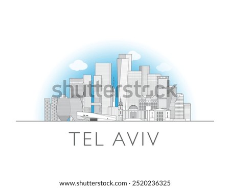 Tel Aviv Skyline cityscape vector illustration