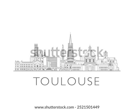 Toulouse skyline in France cityscape vector illustration