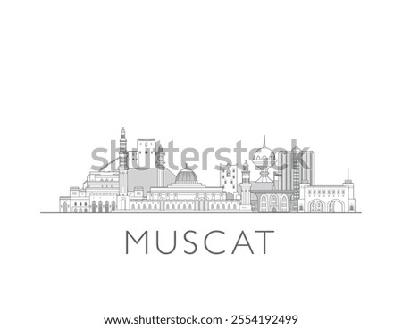 Muscat Oman skyline cityscape vector illustration