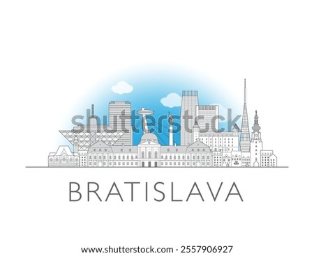 Bratislava skyline cityscape vector illustration