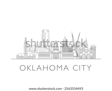 Oklahoma City cityscape illustration skyline drawing