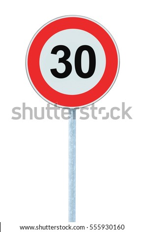 Similar – Image, Stock Photo Traffic sign 30 zone. Speed limit.