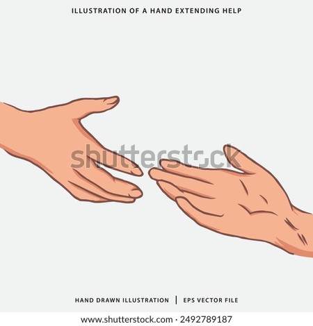 Hand Drawn illustration of a hand extending help