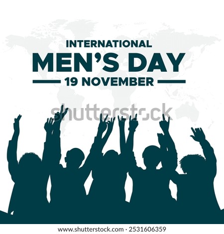 International Men's Day. Men's day 19 November. Vector illustration of International Men's Day. For a poster or banner and greeting card. 