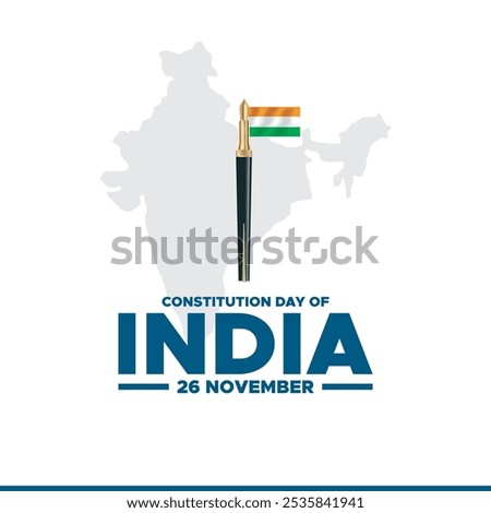 26th November- Constitution Day of India, Constitution Day of India and National Constitution Day, Indian constitution day social media post template design.