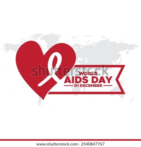 World AIDS Day December 01 Background Vector Illustration,World AIDS Day background. World AIDS Day Awareness Campaign. Poster, Banner, Flyer, Post, Card, Cover. HIV AIDS prevention design. Red ribbon